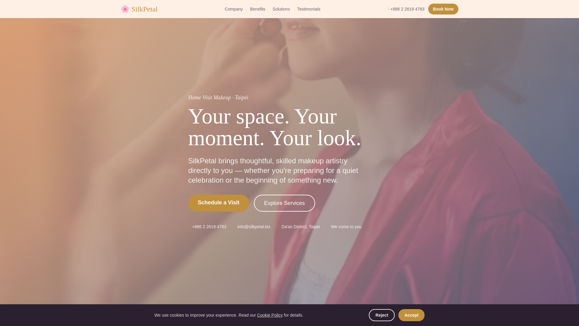 website screenshot of https://silkpetal.biz