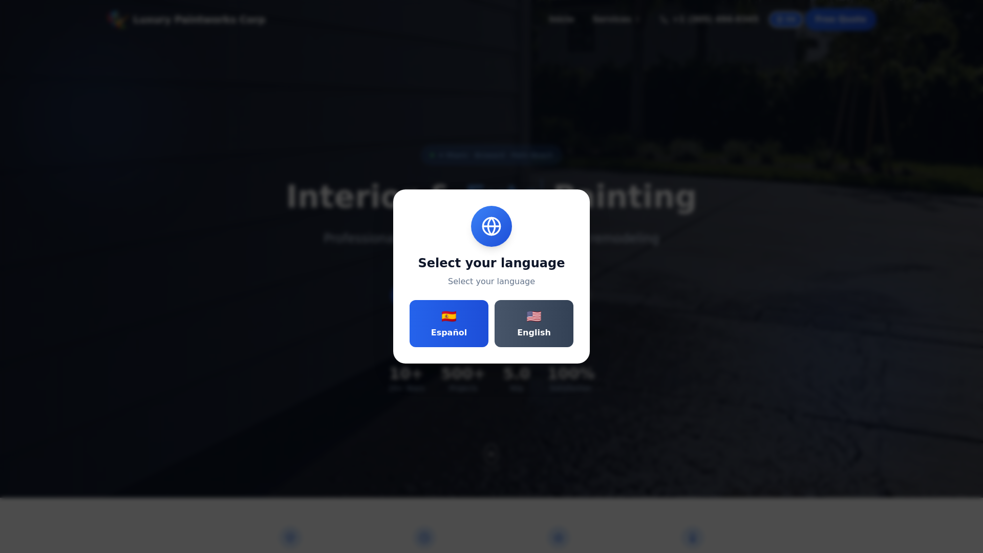 website screenshot of https://luxurypaintworks.com/