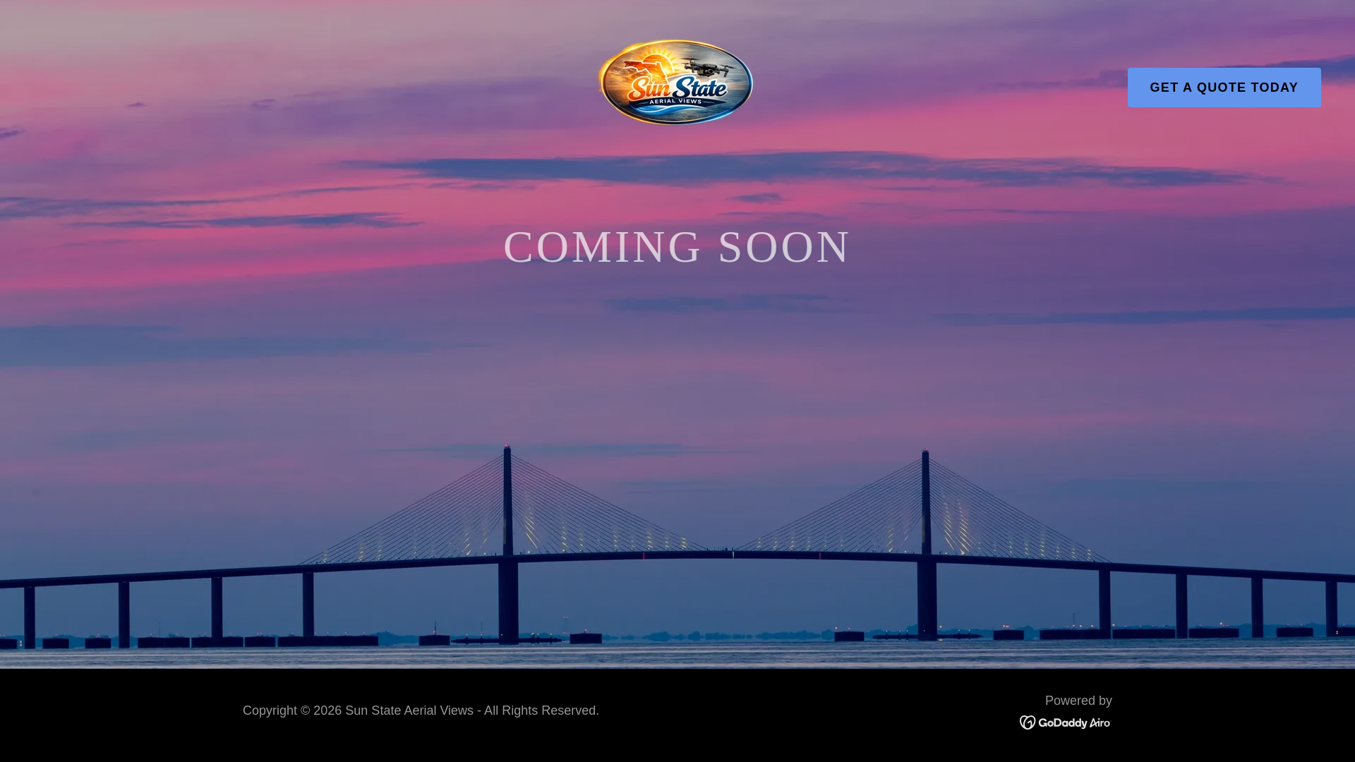 website screenshot of https://sunstateaerialviews.com