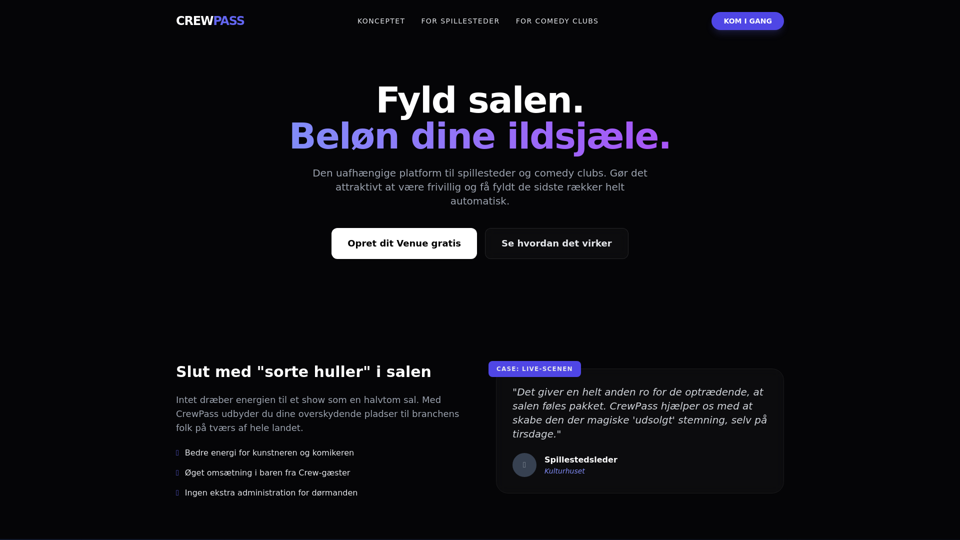 website screenshot of https://crewpass.dk/