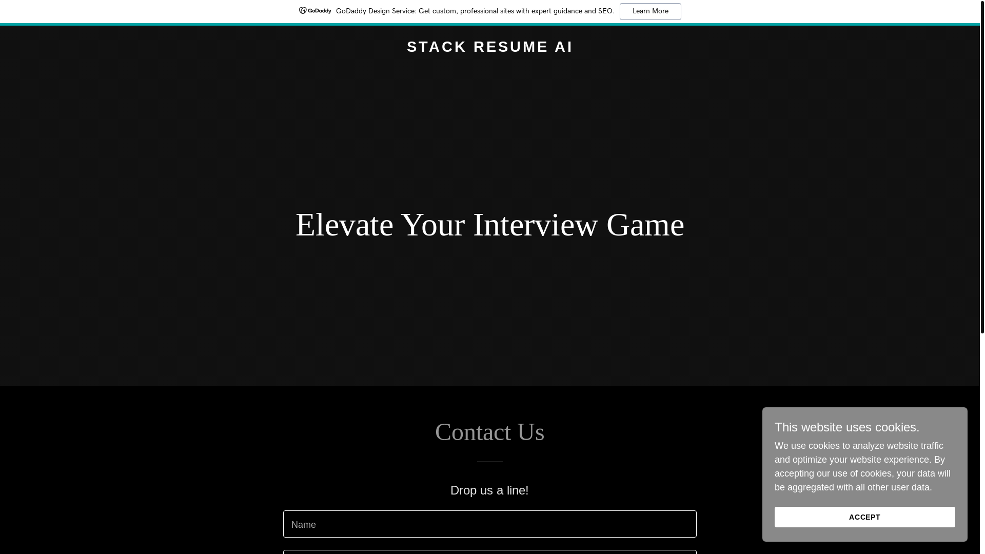 website screenshot of https://stackresume.app/