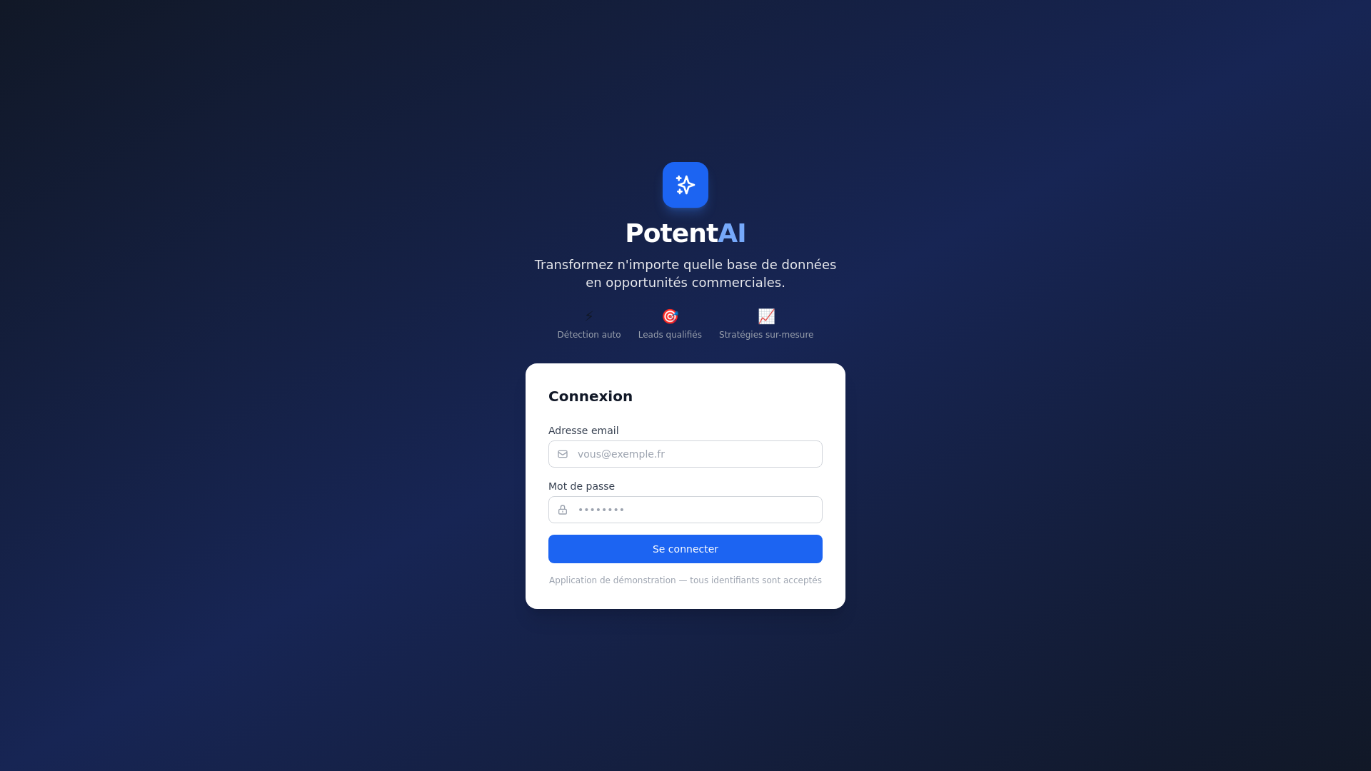 website screenshot of https://potentai.pages.dev/