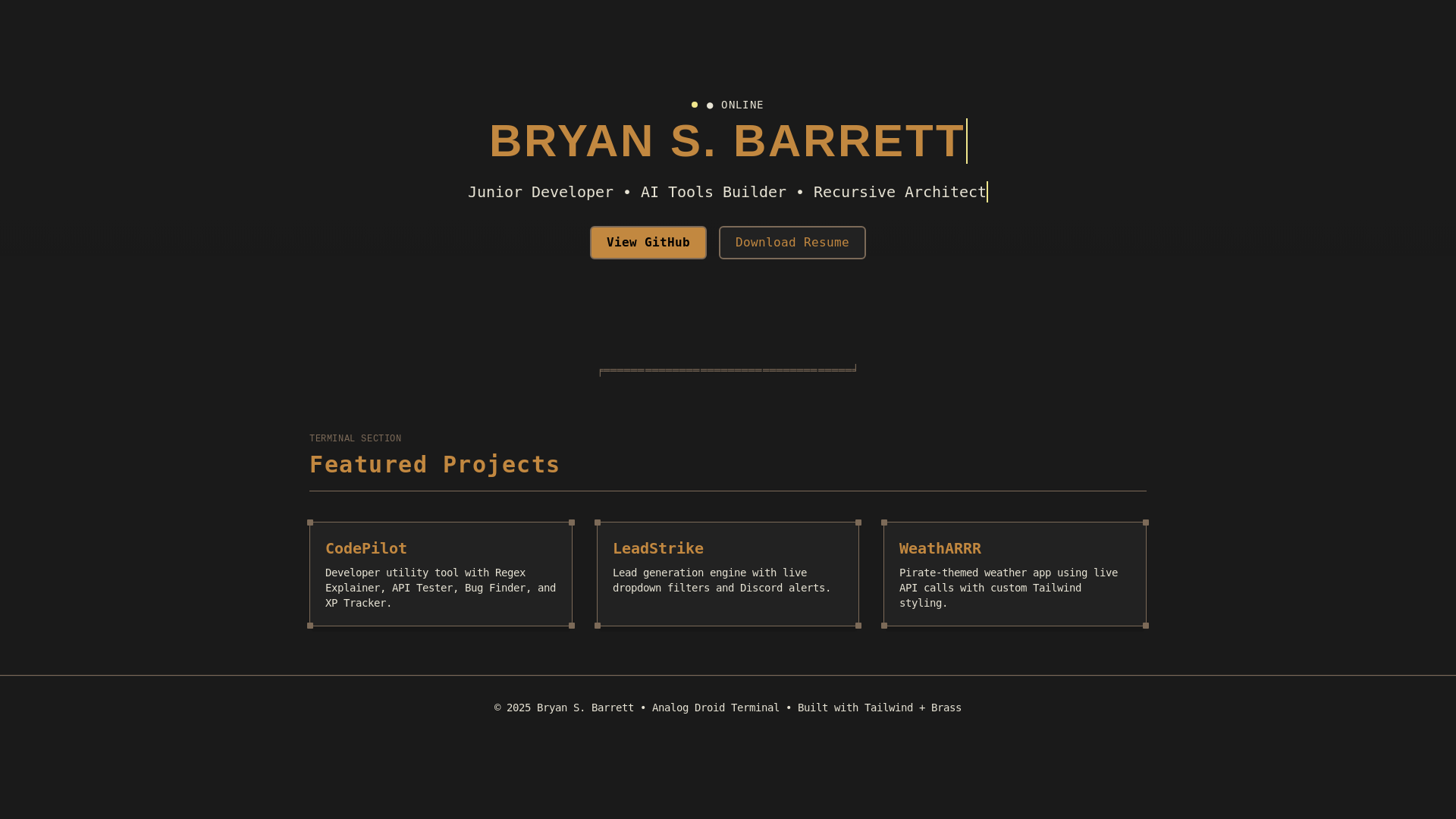 website screenshot of https://bryansbarrett.dev/