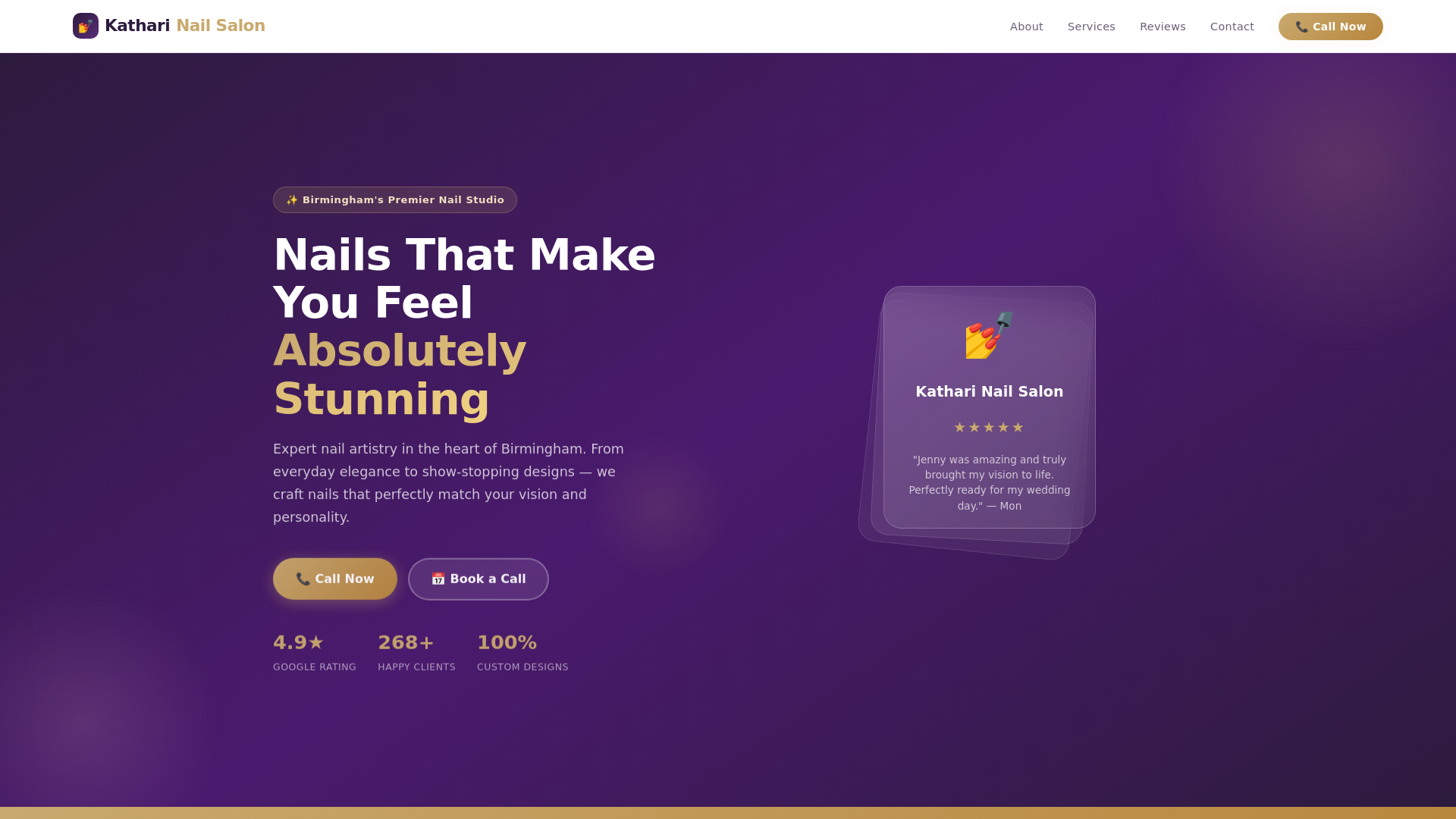 website screenshot of https://kathari-nail-salon.pages.dev/