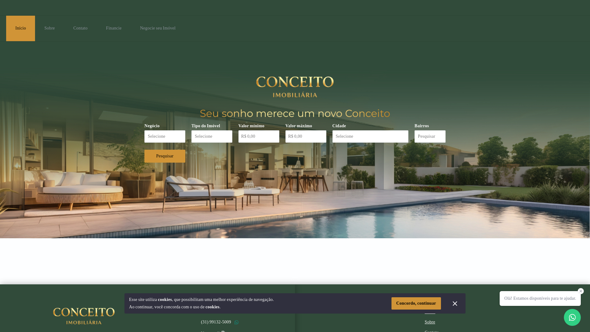 website screenshot of https://conceitoimobiliarialagoa.com.br/