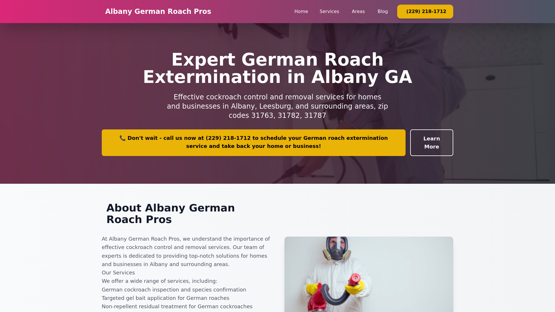 website screenshot of https://albany-german-roach-pros.pages.dev/