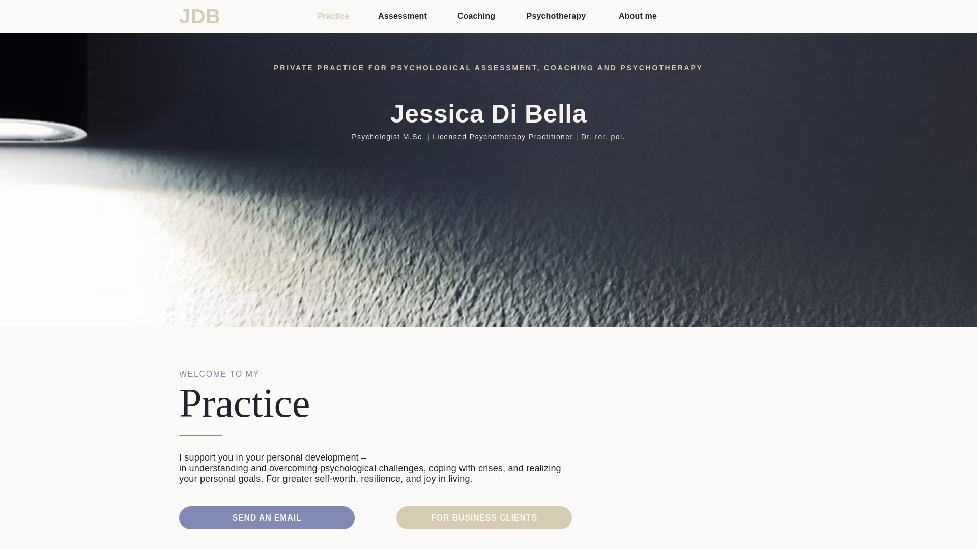 website screenshot of https://practicedibella.com/