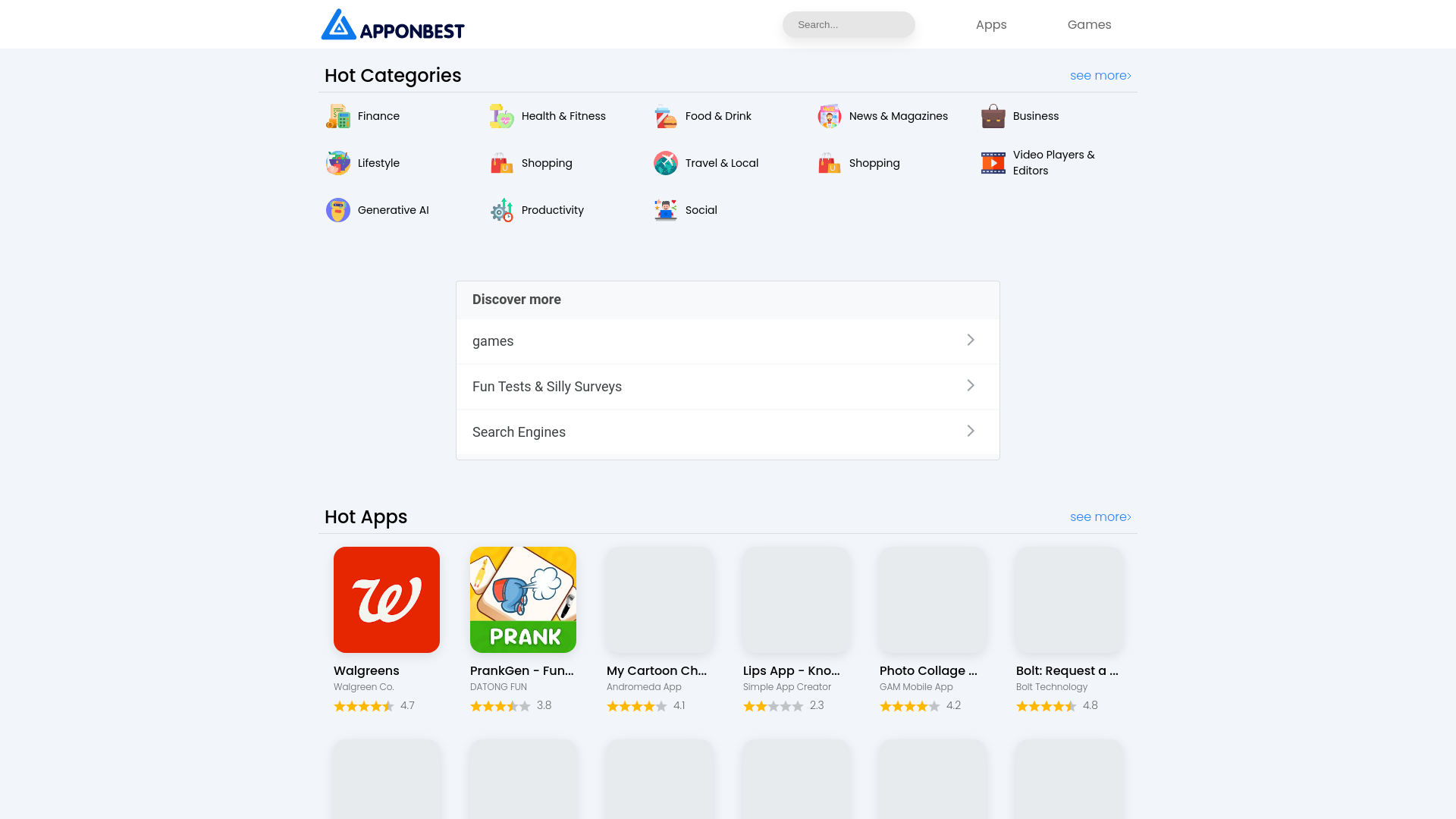 website screenshot of https://apponbest.com/