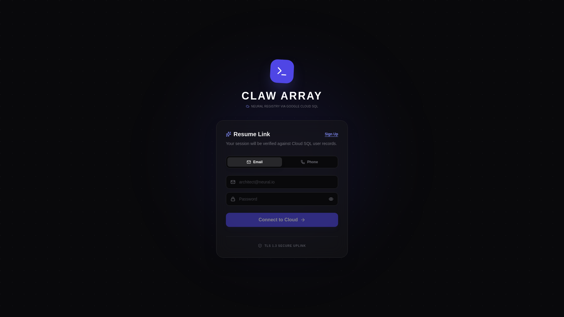 website screenshot of https://clawarray.com/