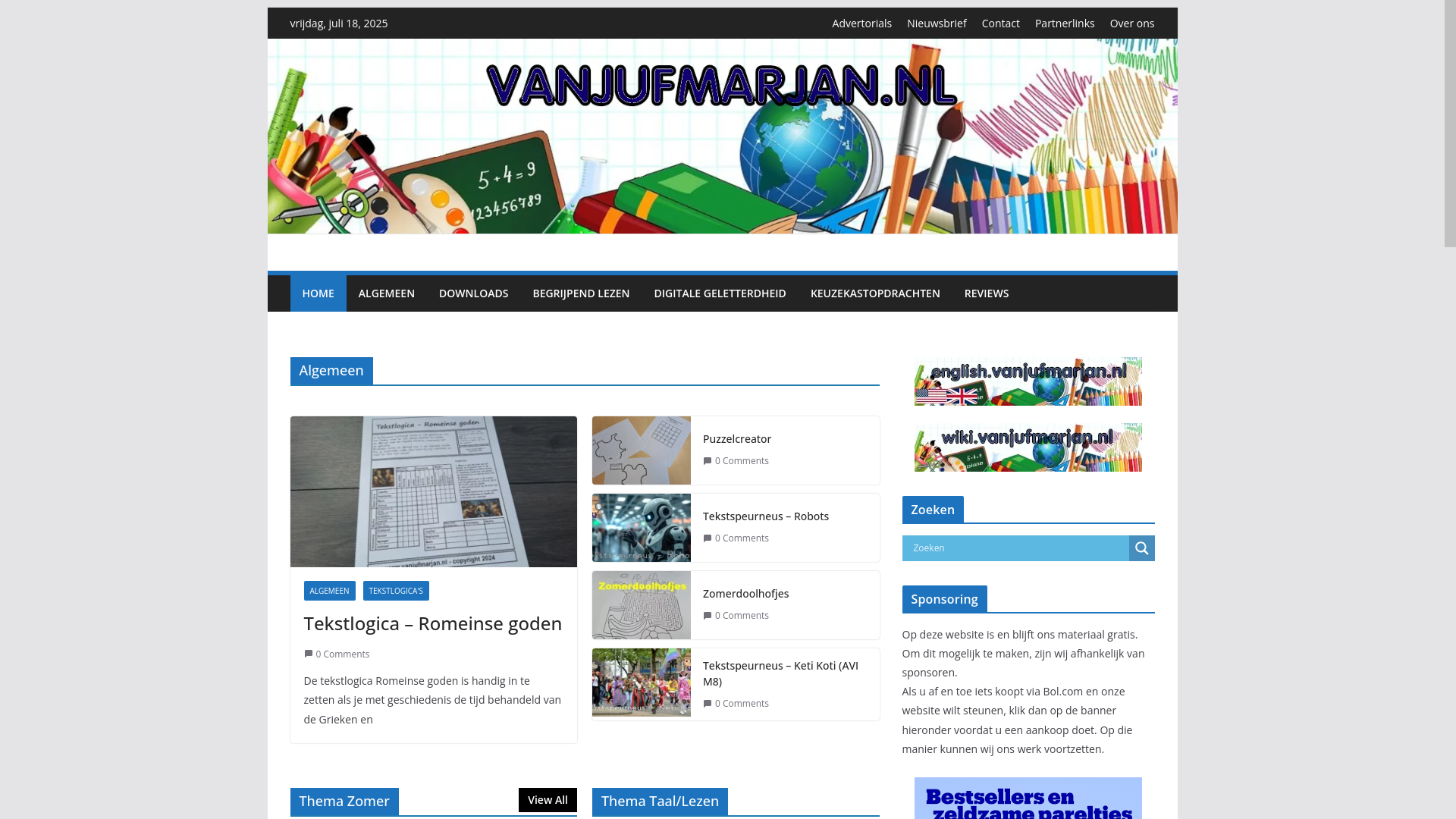 website screenshot of https://lesmetjufmarjan.nl/