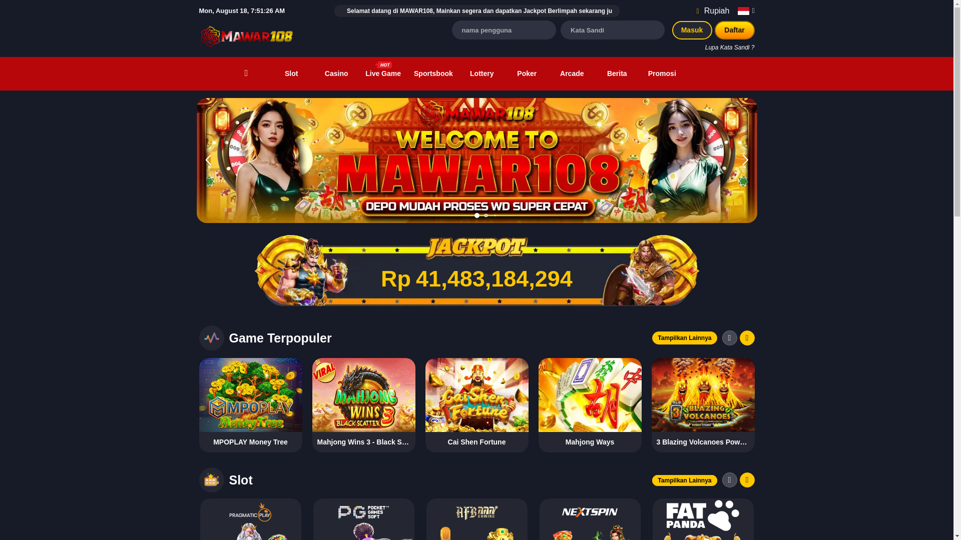 website screenshot of https://mawar108ppx.com/