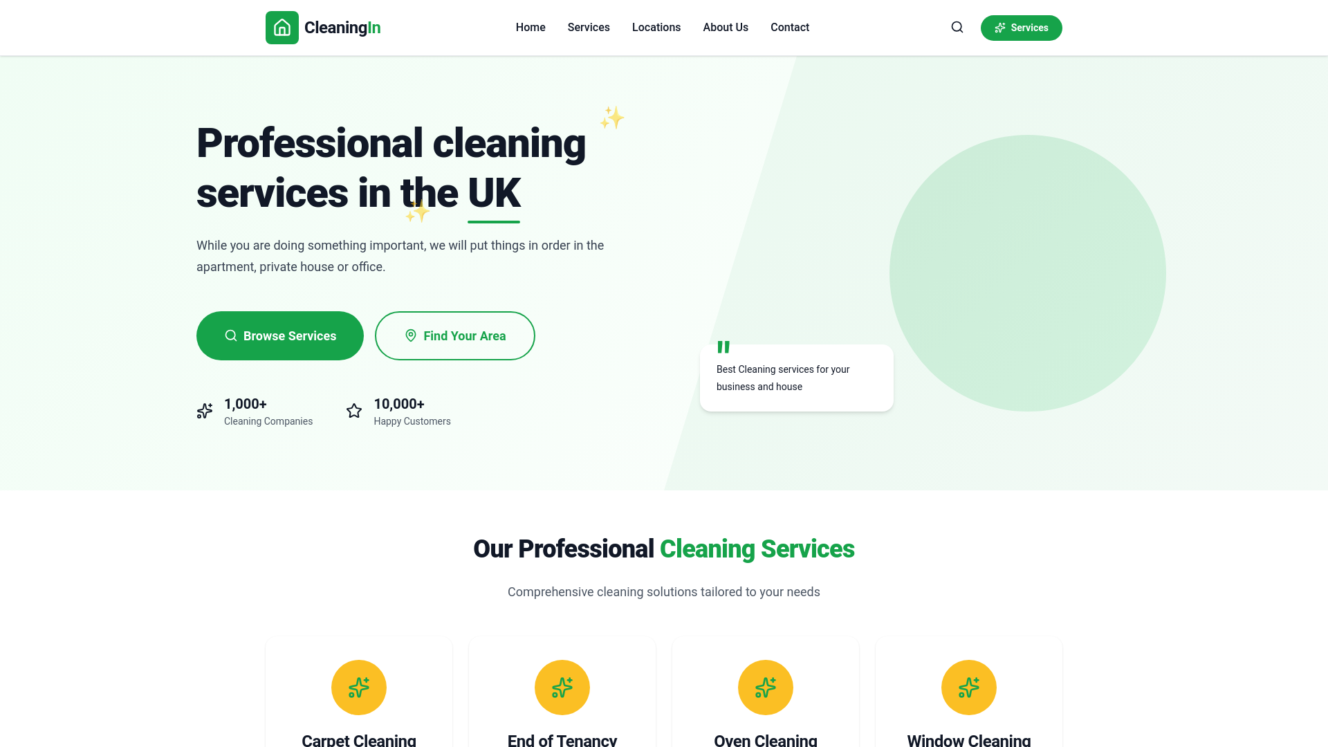 website screenshot of https://cleaningin.pages.dev/