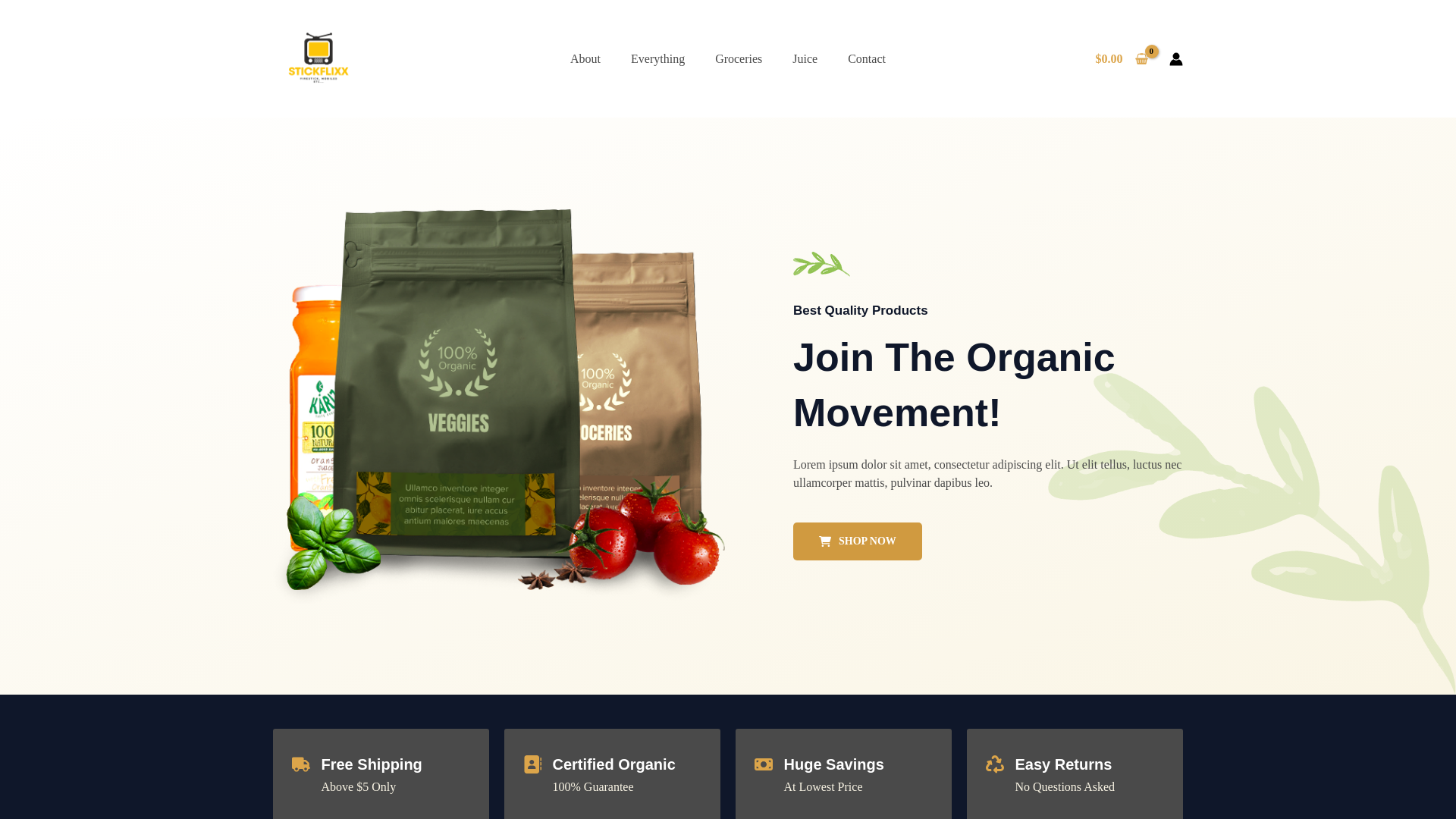 website screenshot of https://stickflixx.com