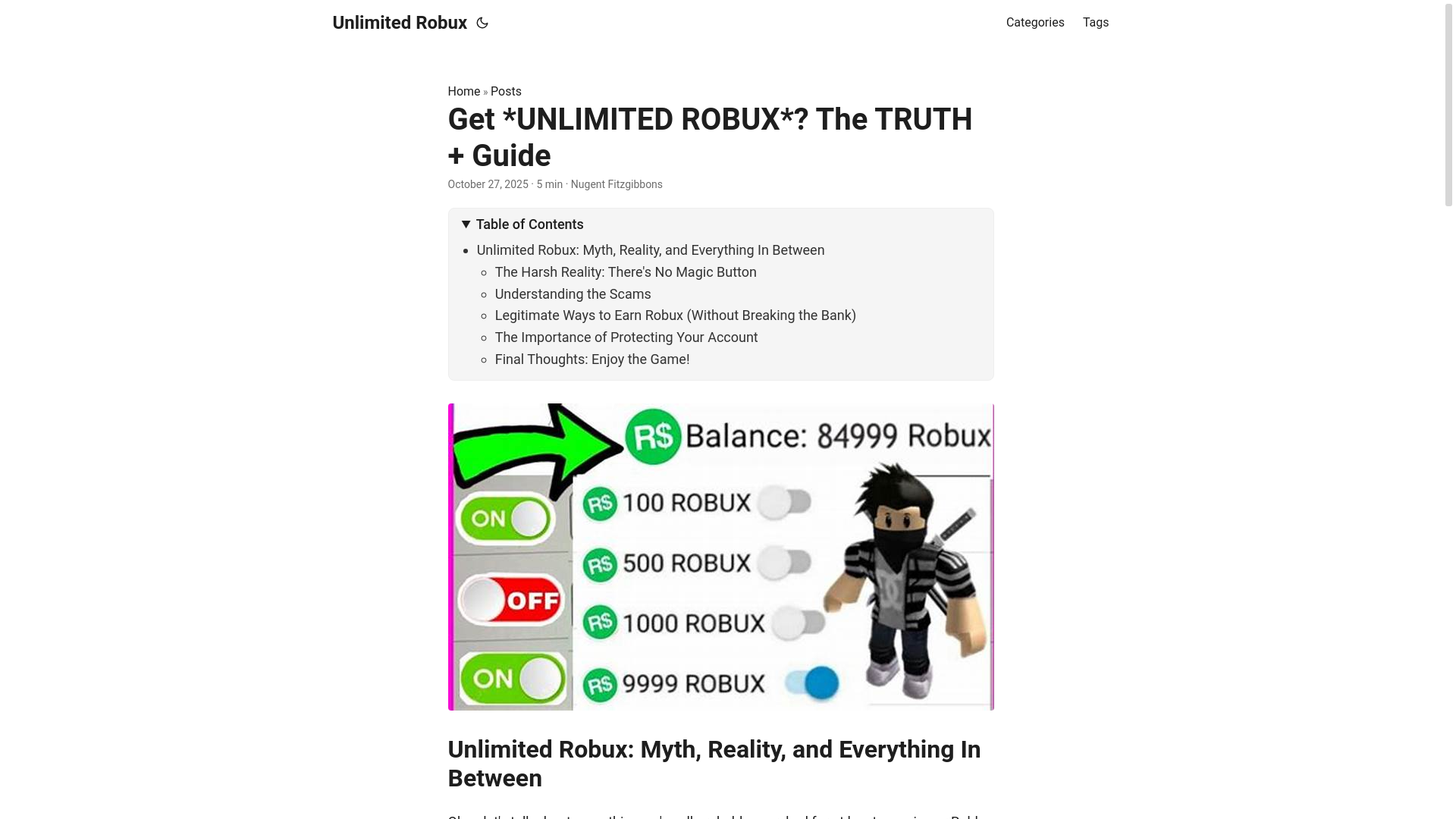 website screenshot of https://unlimited-robux.pages.dev/
