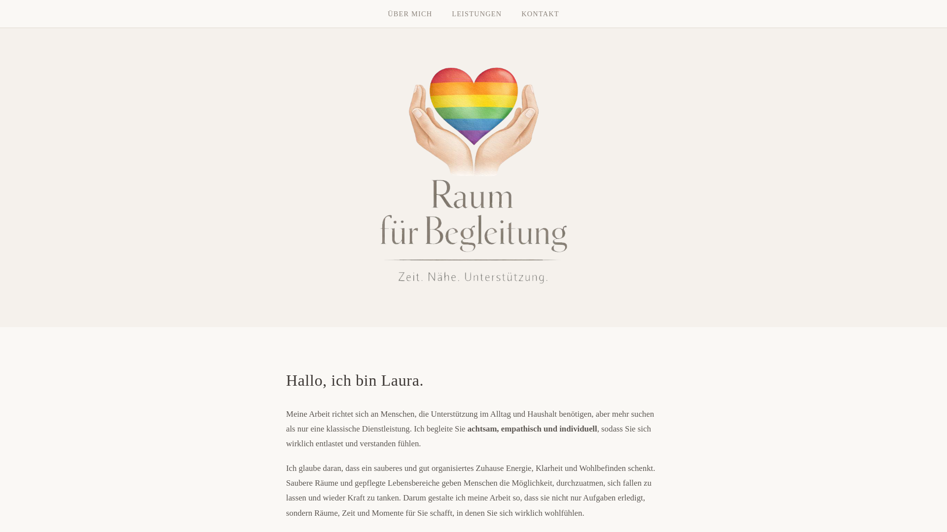 website screenshot of https://raumfuerbegleitung.de/