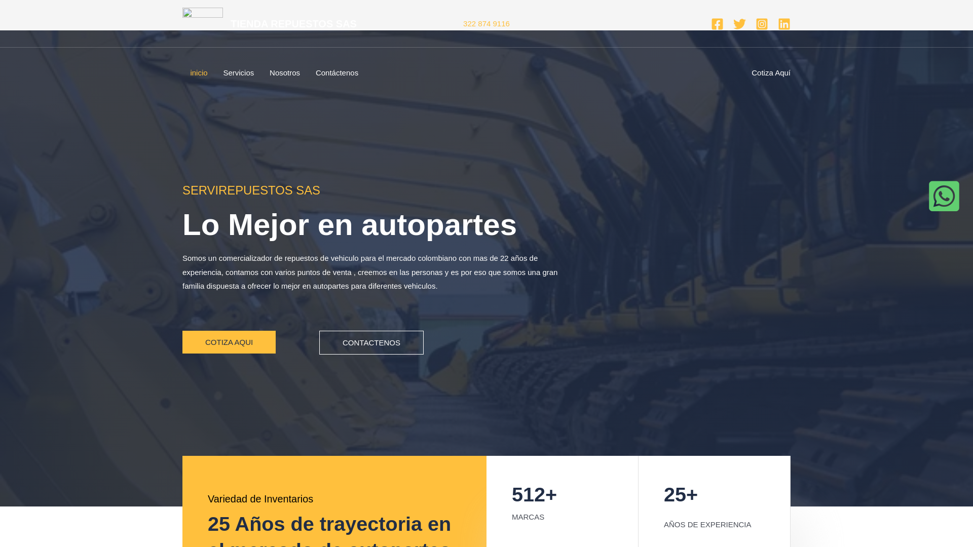 website screenshot of https://latiendadelrepuesto.org