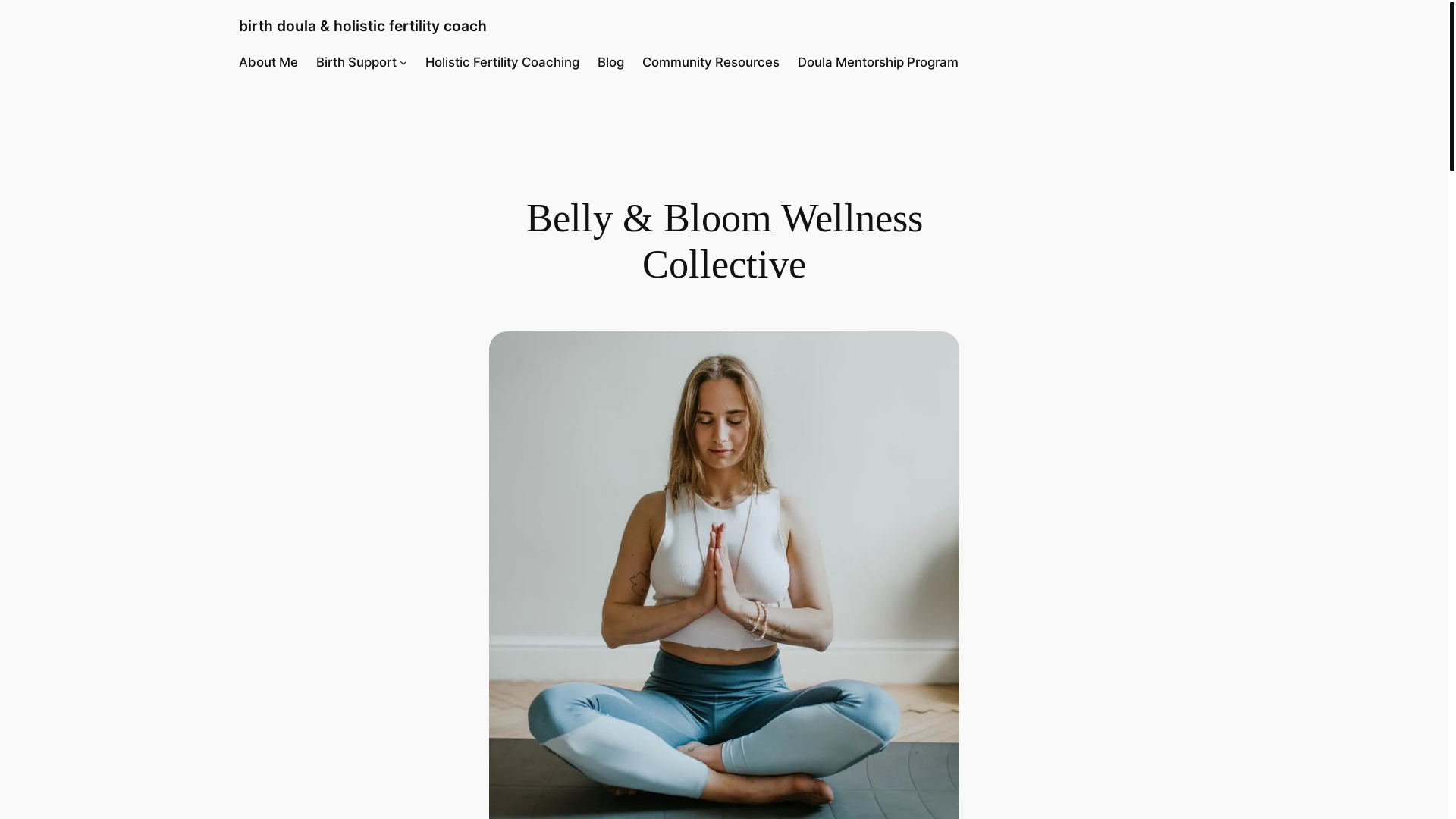 website screenshot of https://bellyandbloomwellnessco.com/