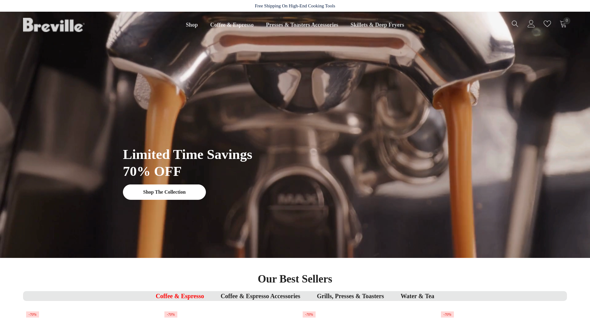 website screenshot of https://brevilleusmalls.com/