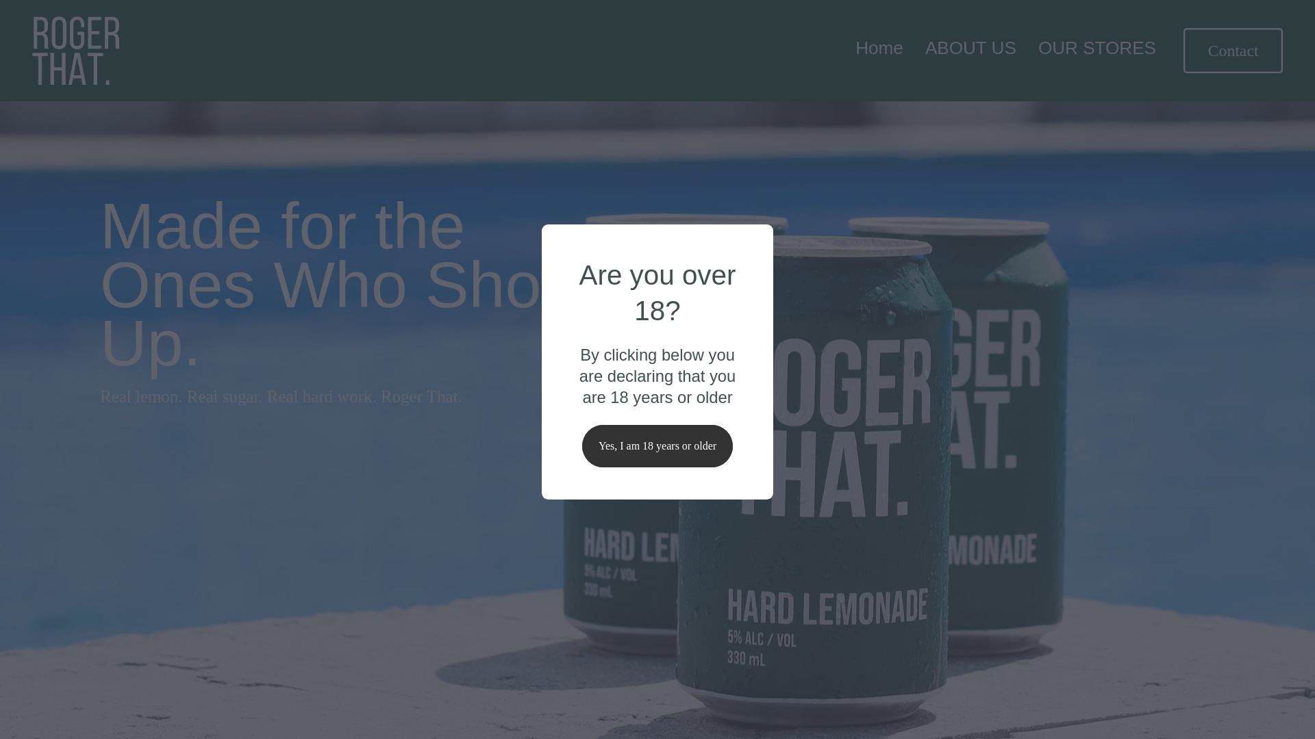 website screenshot of https://drinkrogerthat.co.nz