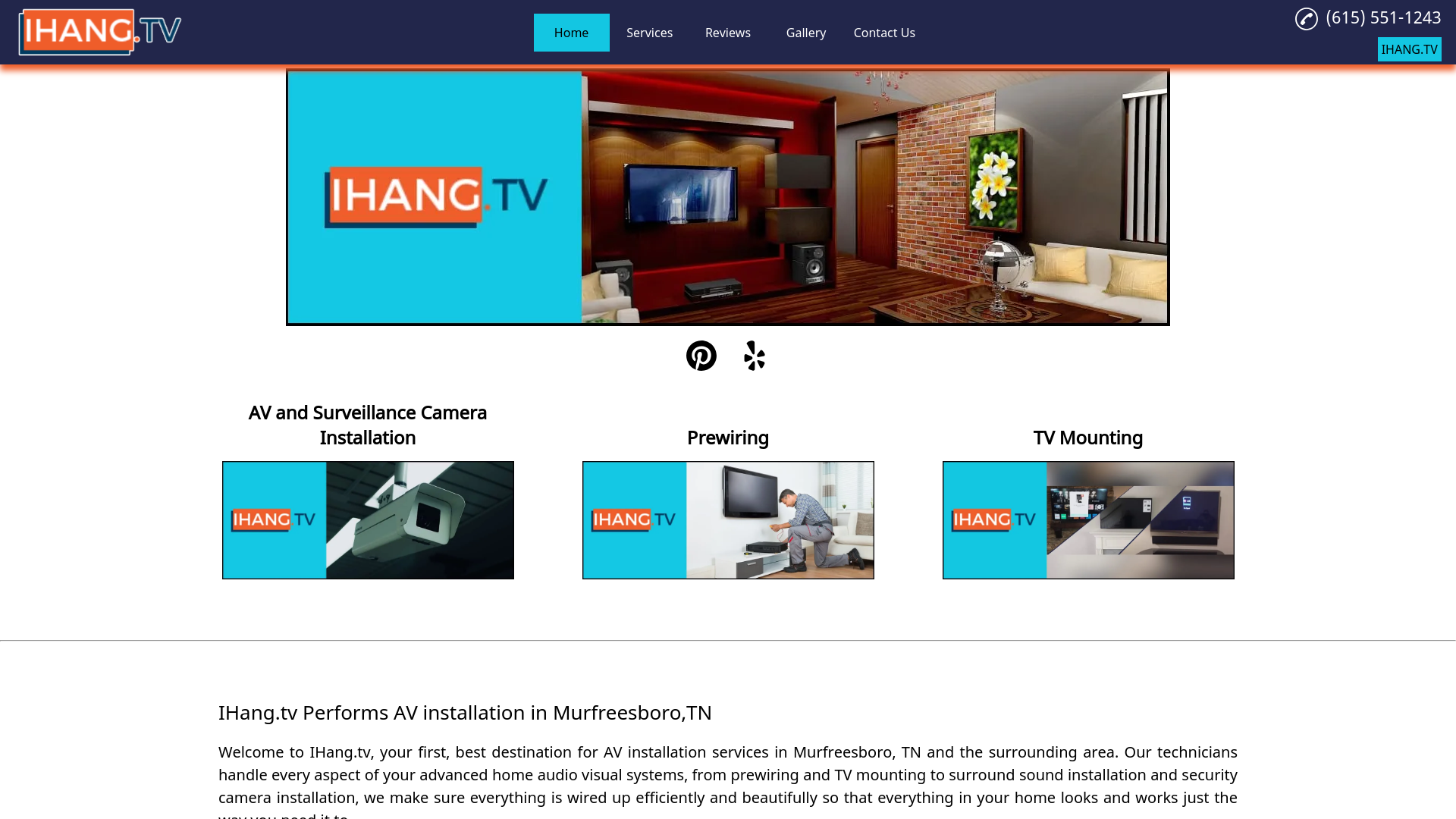 website screenshot of https://tvmountingmurfreesboro.com/