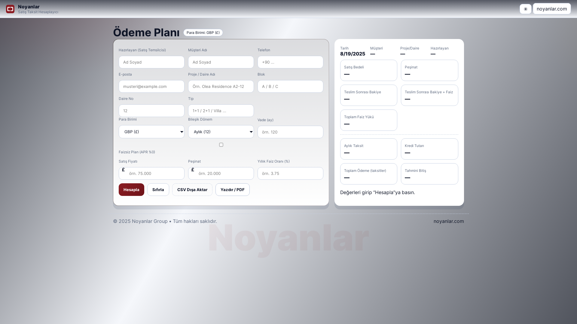 website screenshot of https://noyanlar.pages.dev/
