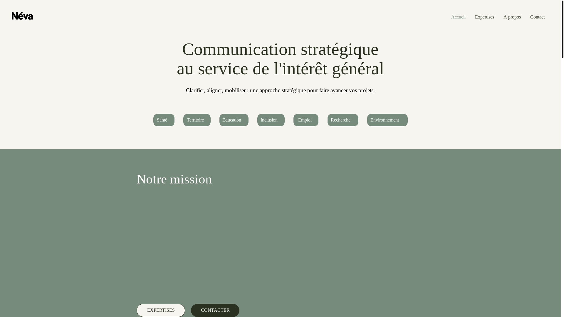 website screenshot of https://nevacommunication.fr/