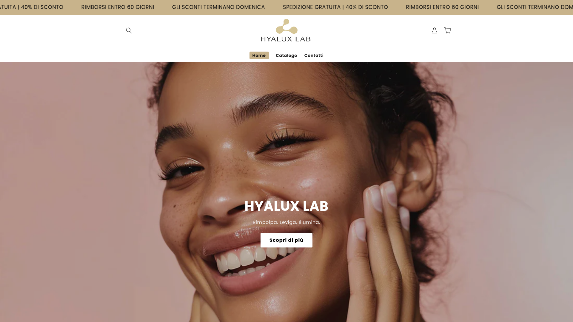 website screenshot of https://hyaluxlab.com/