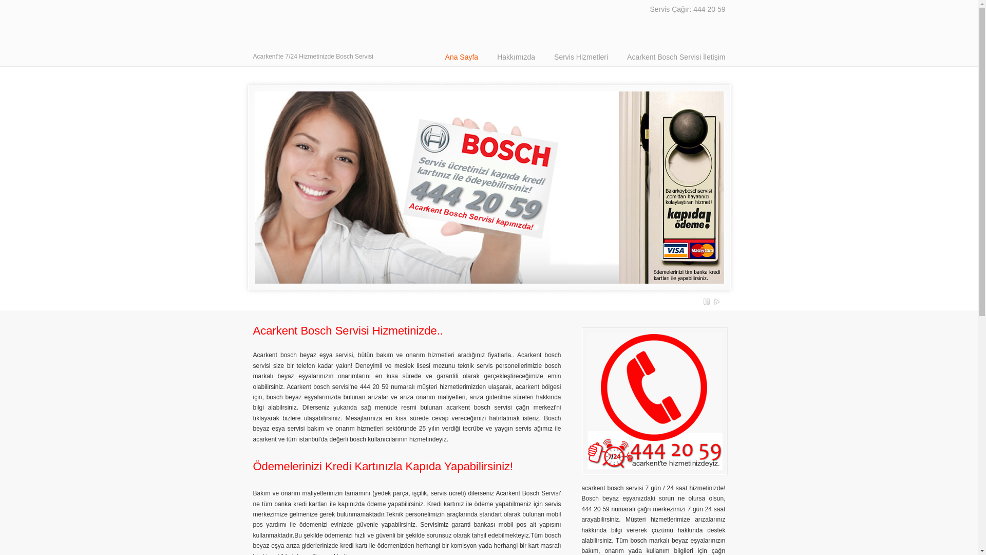 website screenshot of https://acarkentboschservisim.com/