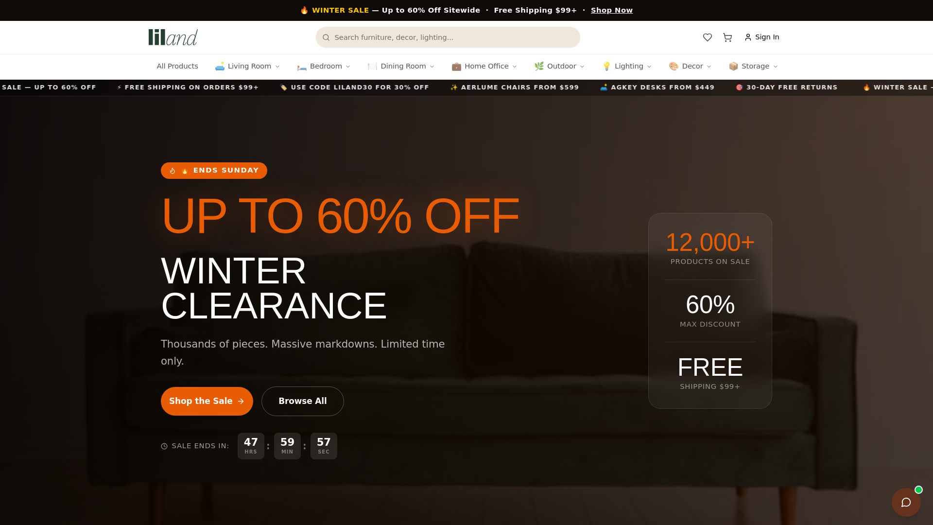 website screenshot of https://liland.com.au/