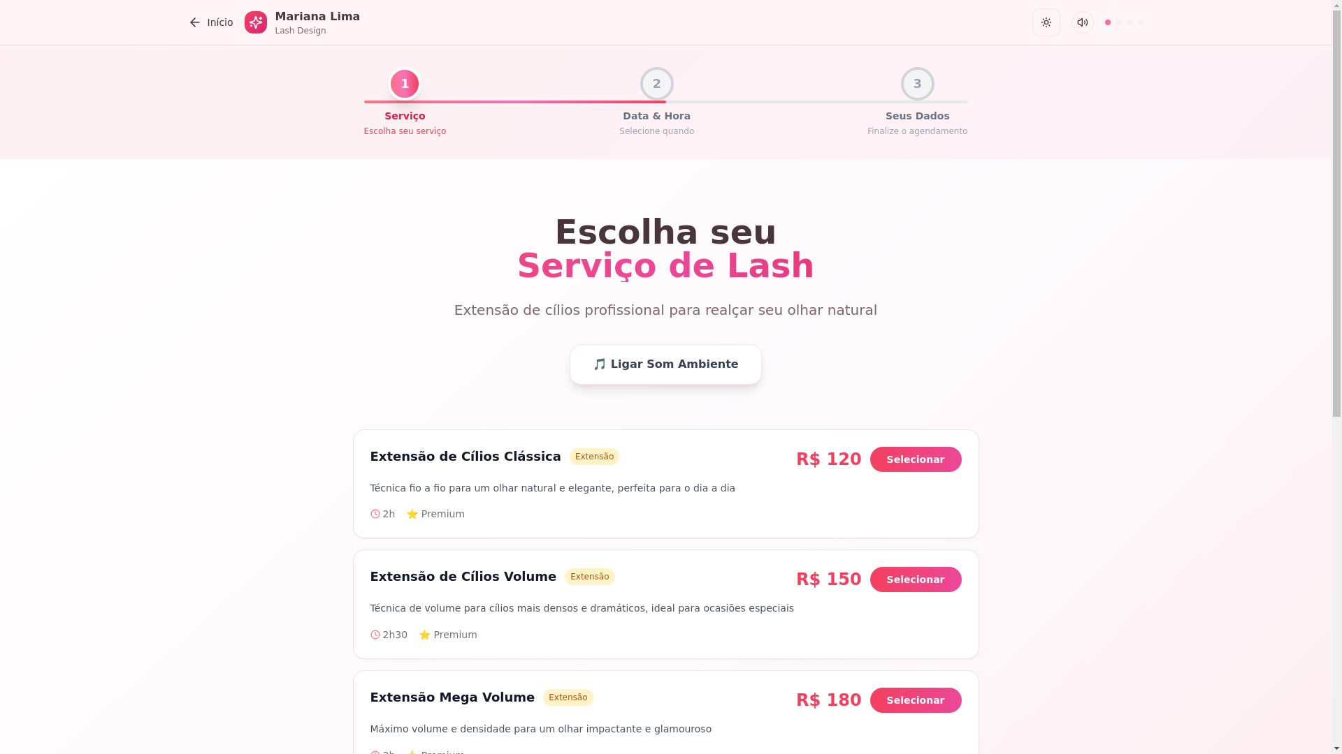 website screenshot of https://suaagendavip.pages.dev/