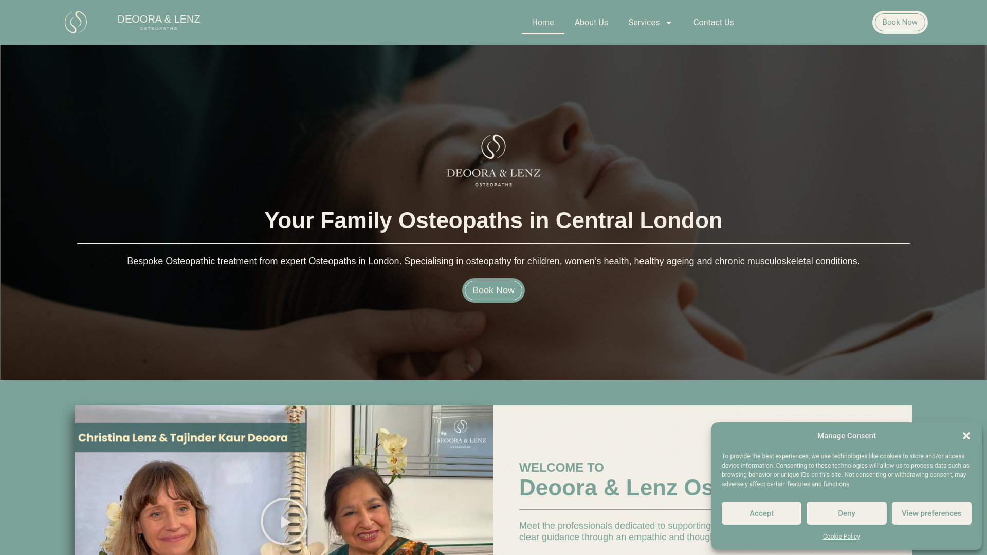 website screenshot of https://deooralenzosteopaths.com