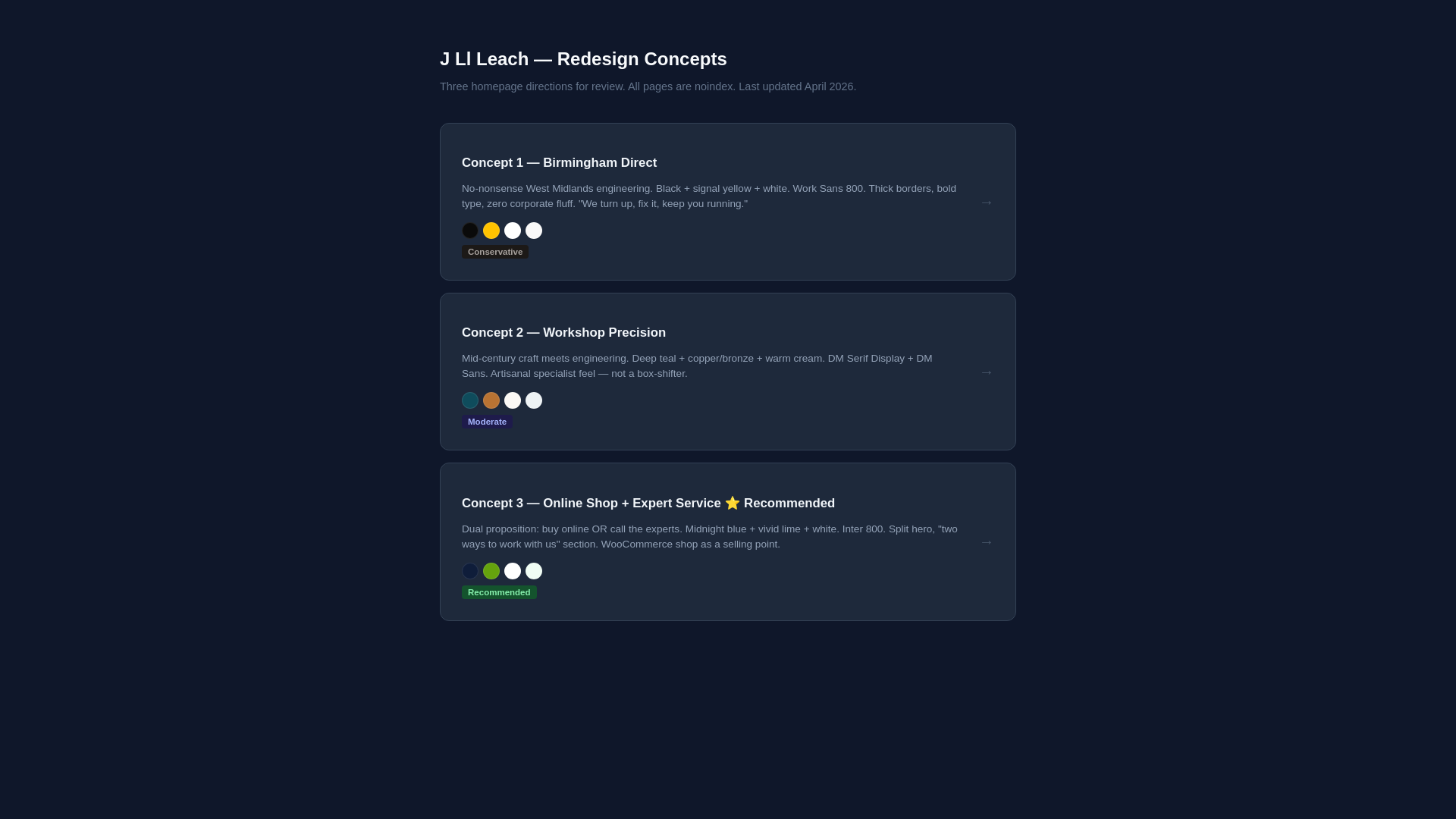 website screenshot of https://jl-leach-concepts.pages.dev/