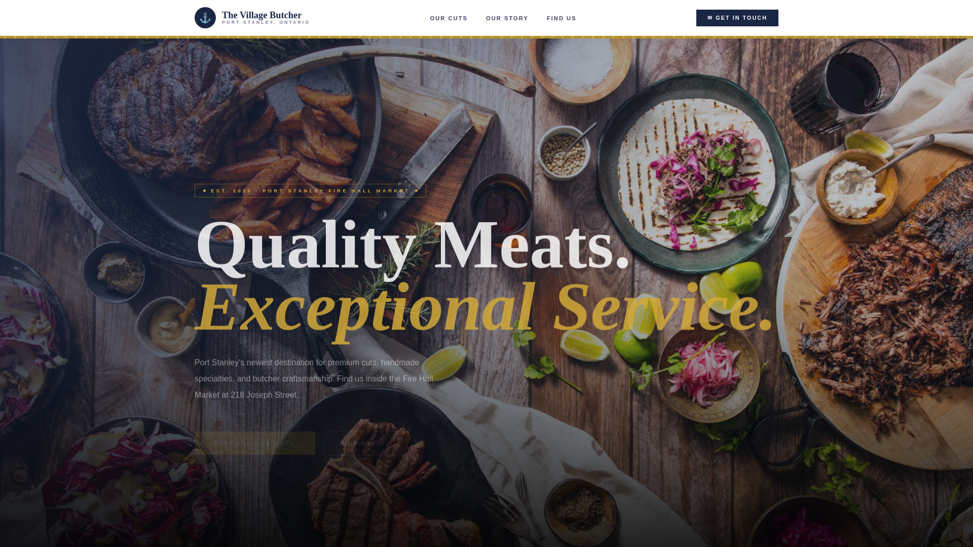 website screenshot of https://the-village-butcher.pages.dev/