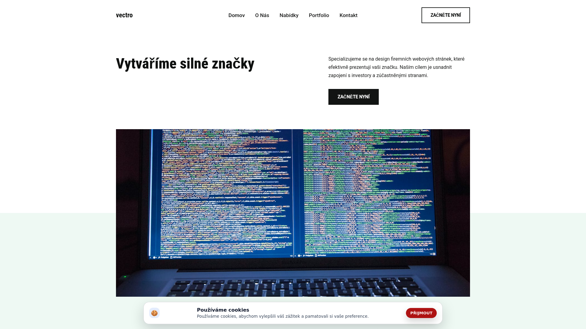 website screenshot of https://vectro.company