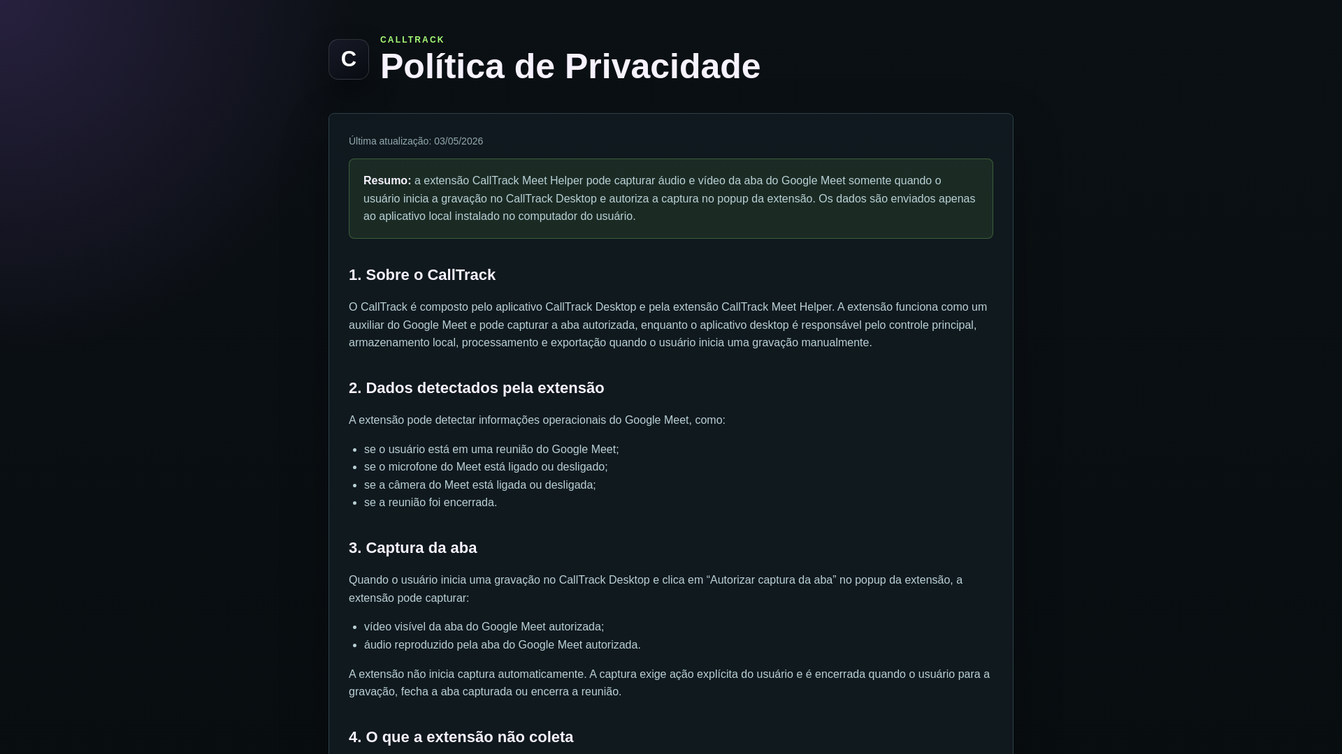 website screenshot of https://calltrack-privacy.pages.dev/