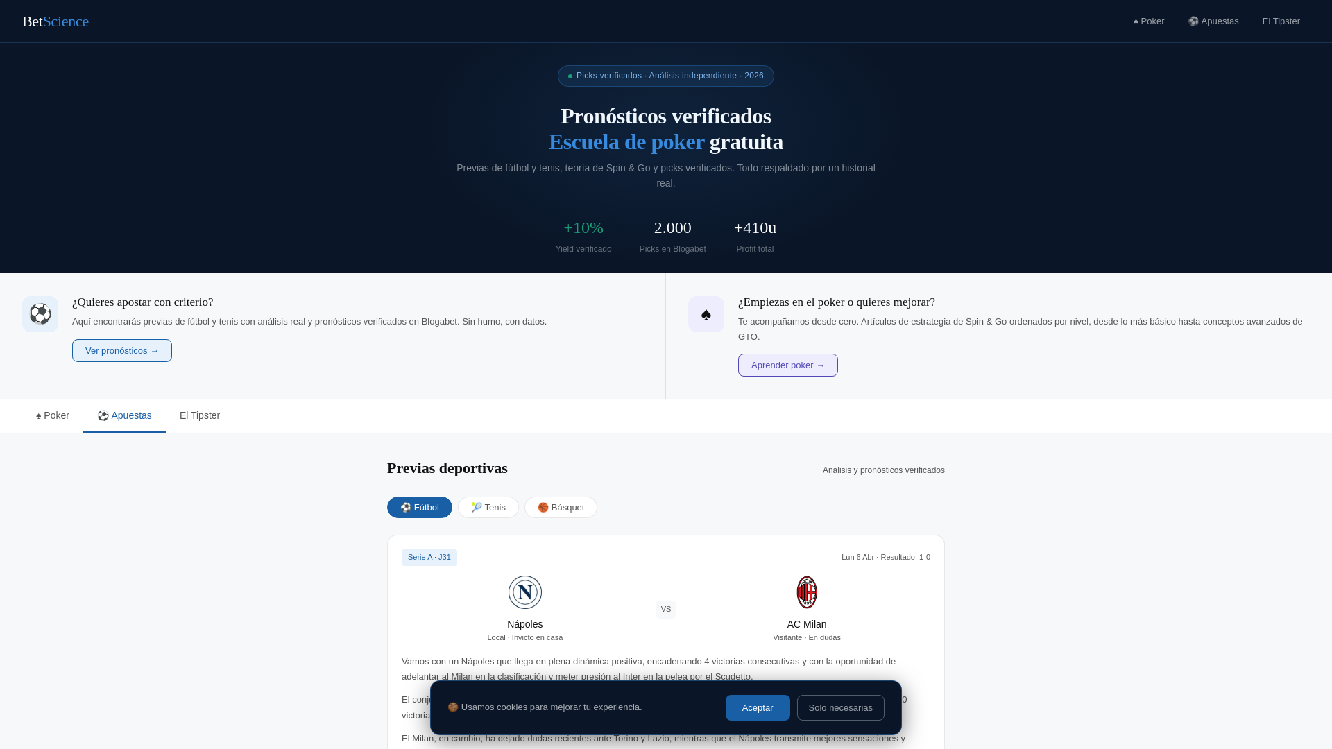 website screenshot of https://betscience.net/