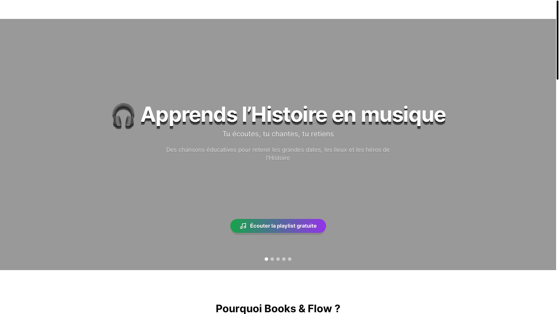 website screenshot of https://booksandflow.space/