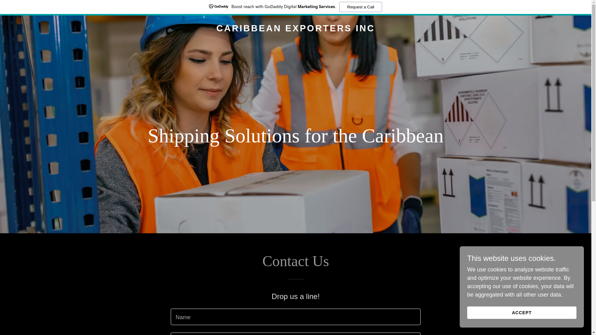 website screenshot of https://caribbeanexportersinc.com/