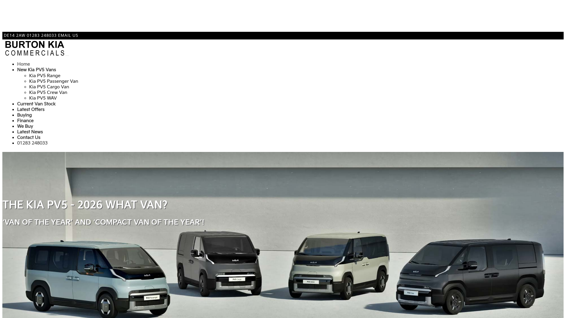 website screenshot of https://burtonkiacommercials.co.uk/