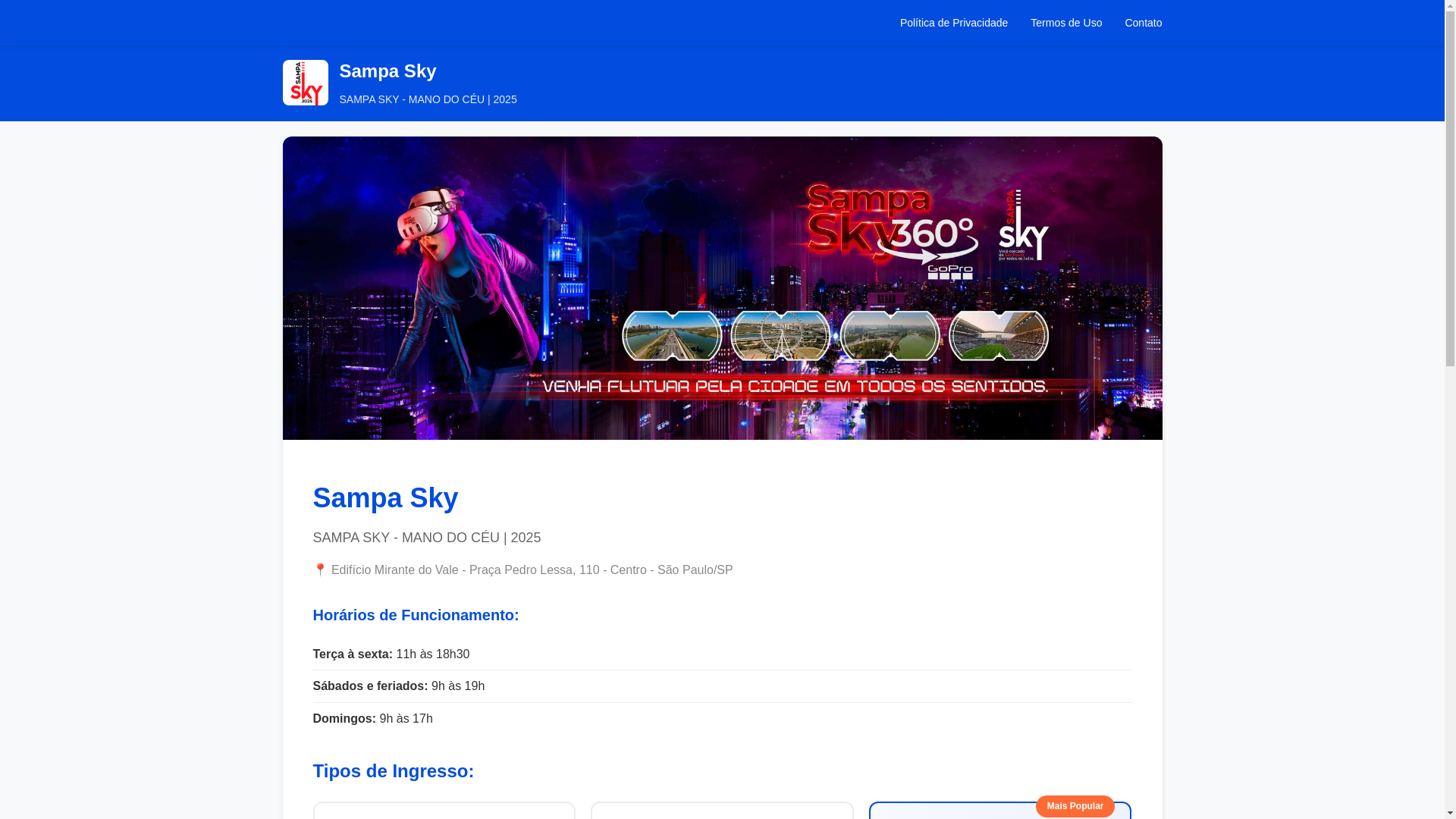 website screenshot of https://skysampaticket.online/