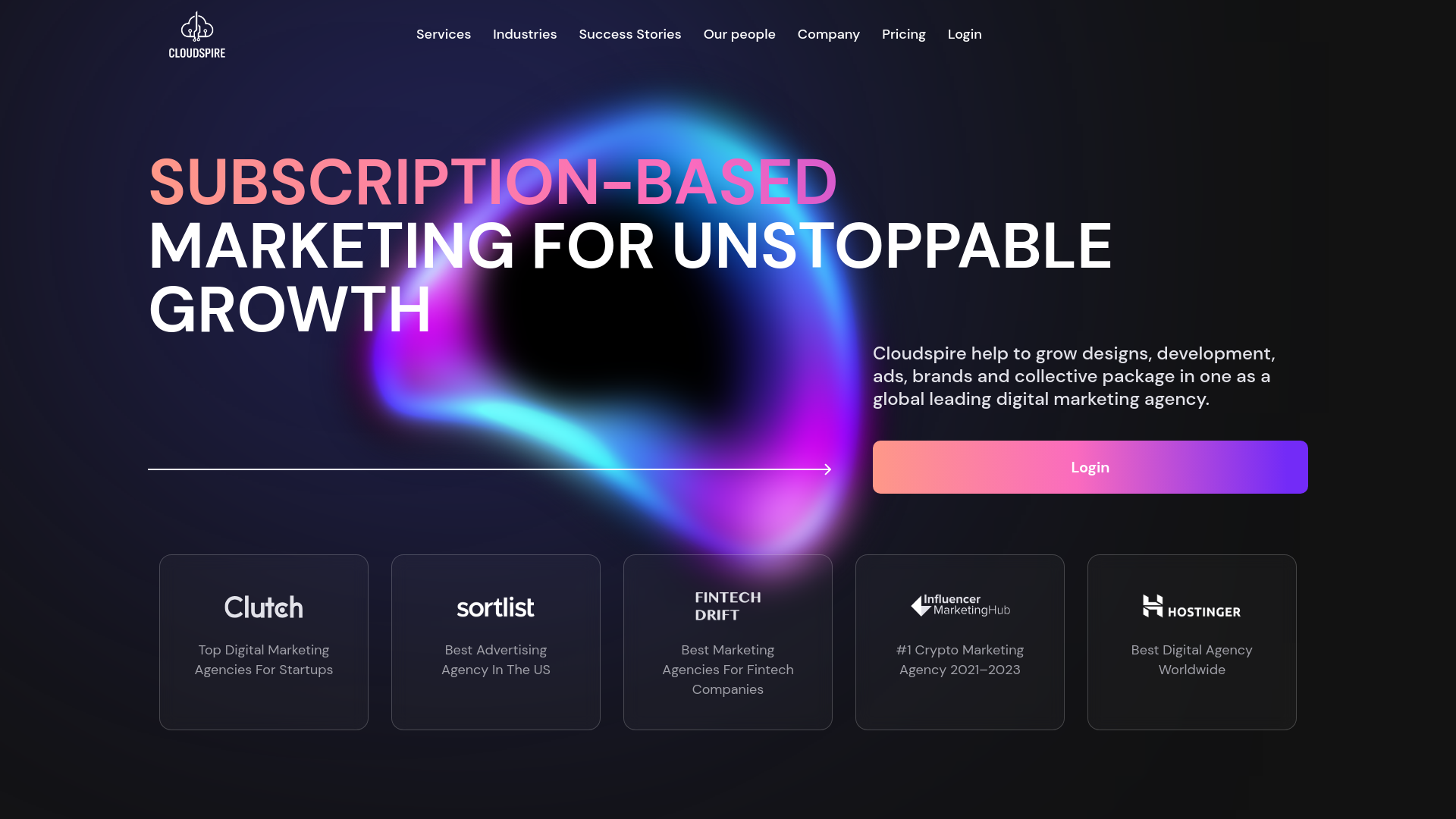 website screenshot of https://cloudspire-works.com