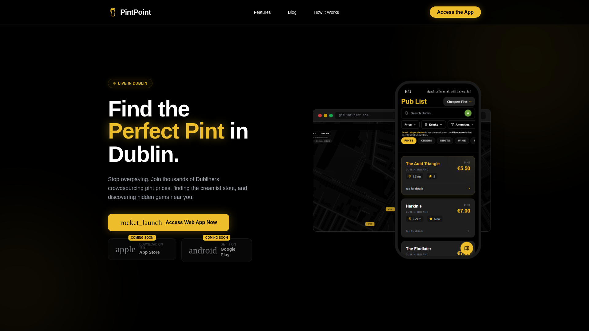 website screenshot of https://getpintpoint.com/