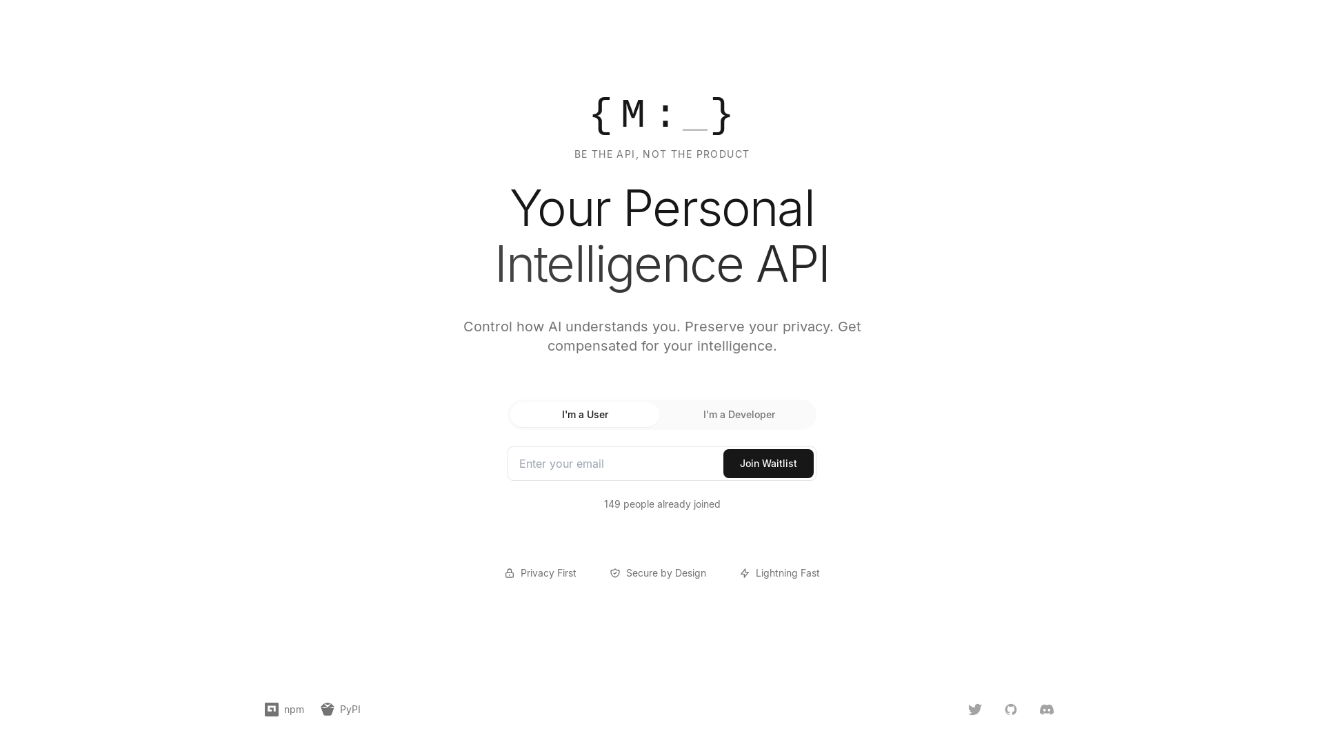 website screenshot of https://meapi.io/