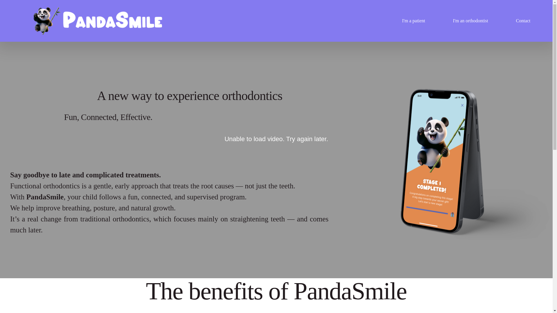 website screenshot of https://pandasmileapp.com/