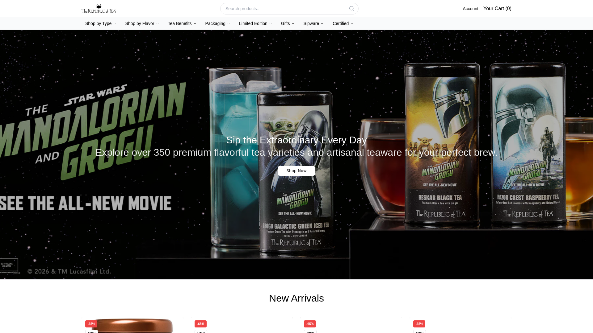 website screenshot of https://therepublicoftea.shop/