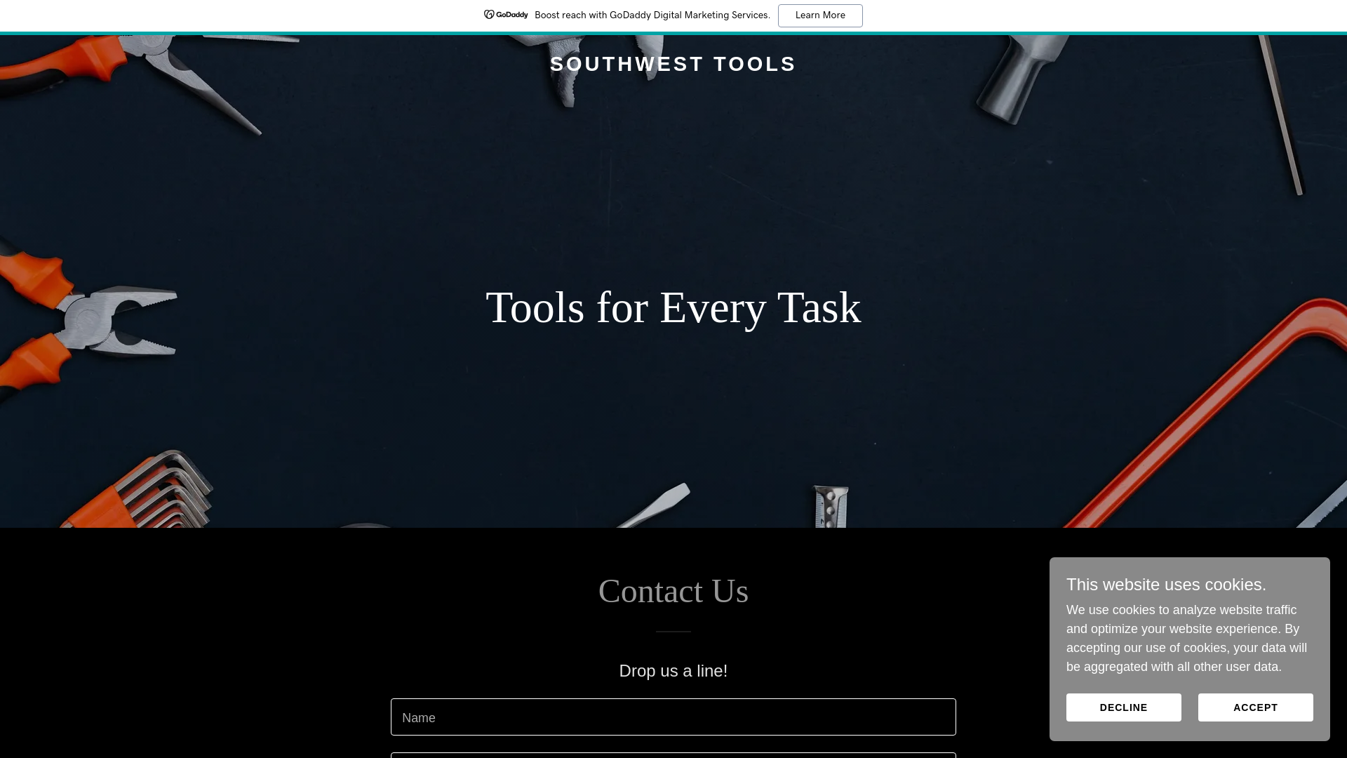 website screenshot of https://southwesttools.uk