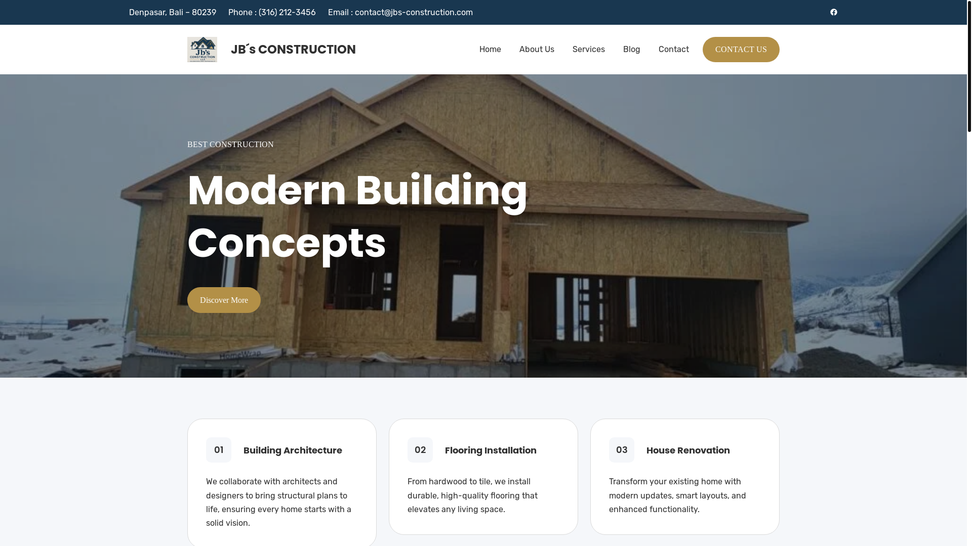 website screenshot of https://jbs-construction.com/