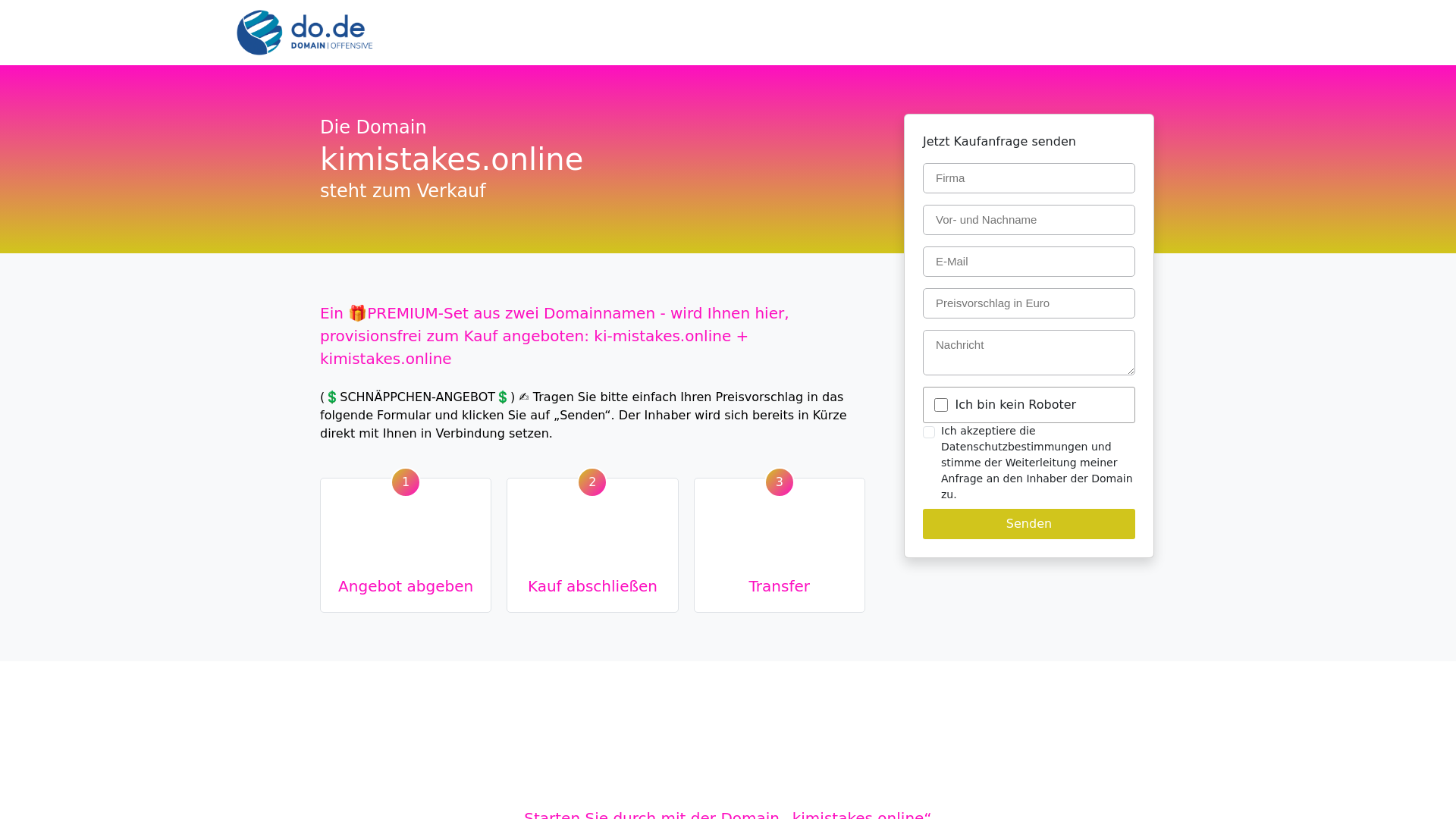 website screenshot of https://kimistakes.online