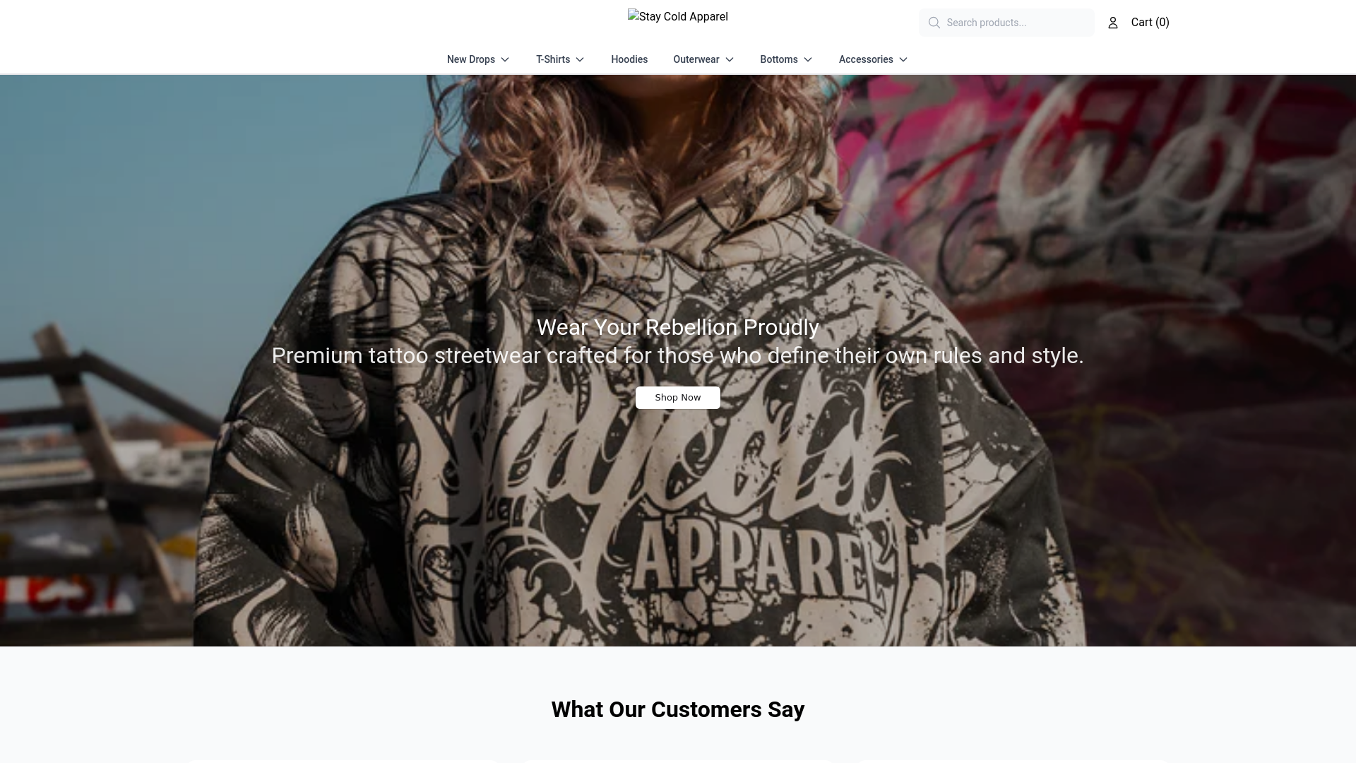 website screenshot of https://buystaycoldapparel.shop