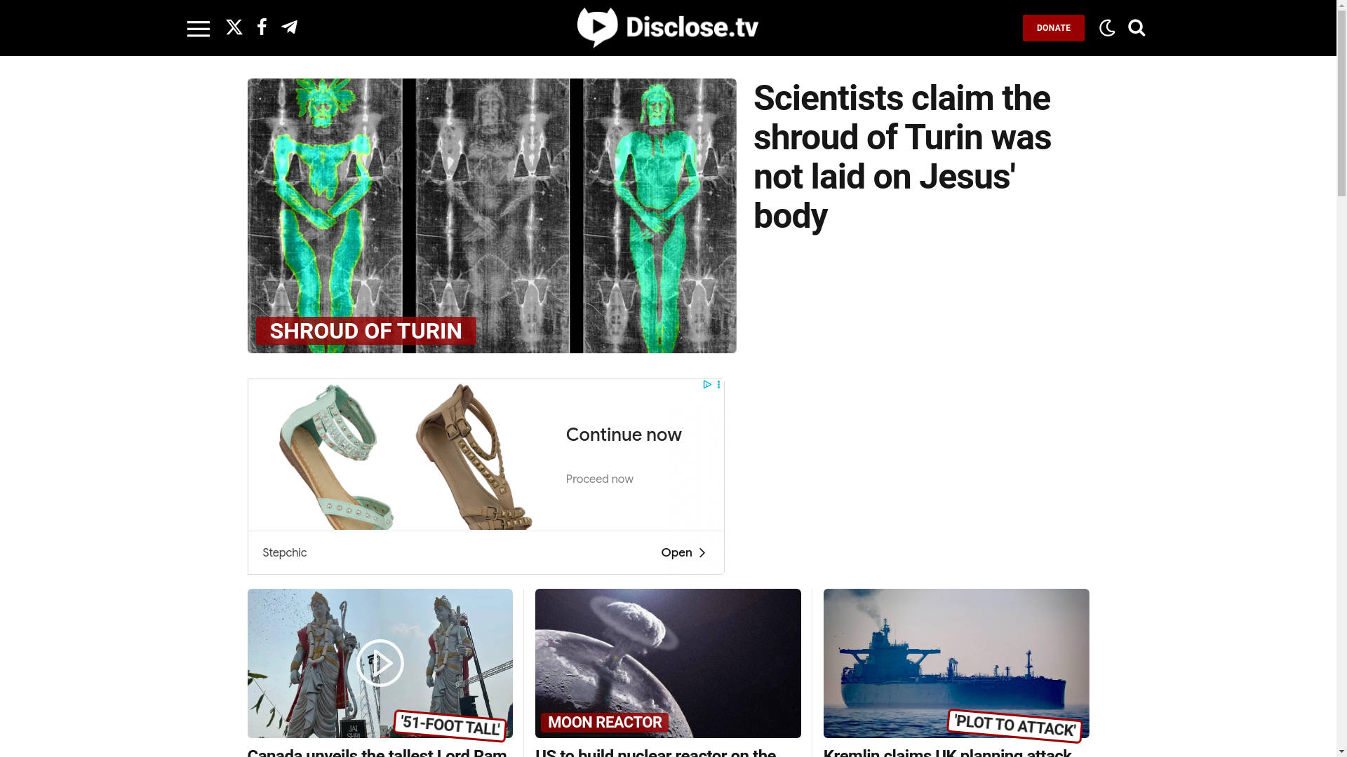 website screenshot of https://www.disclose.tv